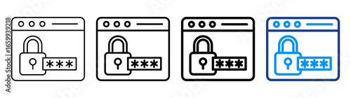 Password Manager Icon Different Style Outline Collection Set