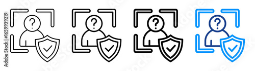 Anonymization Icon Different Style Outline Collection Set