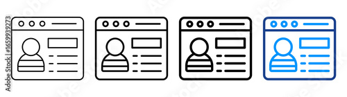 Criminal Database Icon Different Style Outline Collection Set