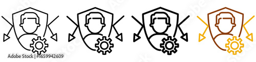 Health protection icon set in modern outline style for pandemic prevention, hospital dashboards, and global healthcare platforms, featuring multistyle stroke and full color variation set