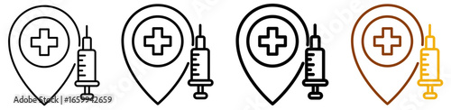 Herd immunity icon set in modern outline style for public health programs, vaccination campaigns, and disease prevention dashboards, featuring multistyle stroke and full color variation set