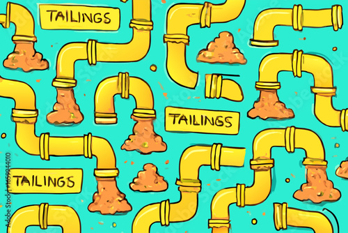 Tailings Pipeline Waste Disposal System Illustration