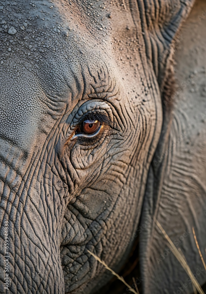 Fototapeta premium Close-up of an African Elephants Eye.