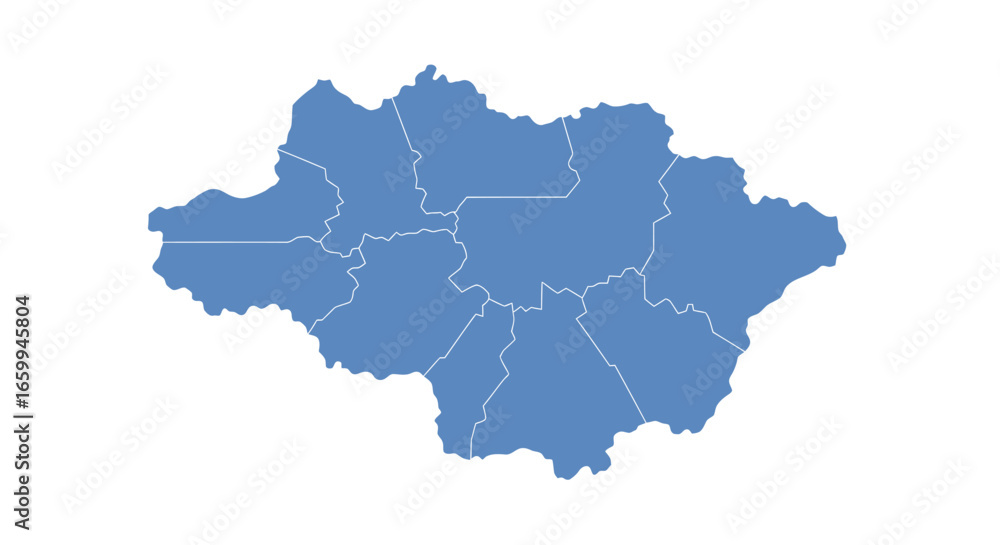 Obraz premium Vector Illustration Displaying the Geographical Divisions and Borders of Amazonas State, Brazil on White