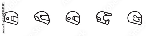 Moto helmet icons. Racing helmet Motorcycle helmet vector icon set. Racing helmet vector illustration. EPS 10