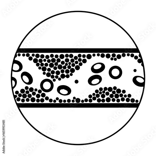 Cholesterol and atherosclerosis illustration black icon