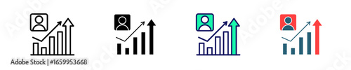 Growth Chart  Icon Set Multiple Style Collection
