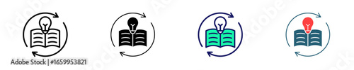 Continuous Learning  Icon Set Multiple Style Collection
