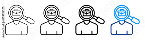 Job Seeker Icon Different Style Outline Collection Set