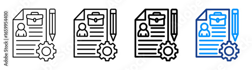 Employment Contract Icon Different Style Outline Collection Set