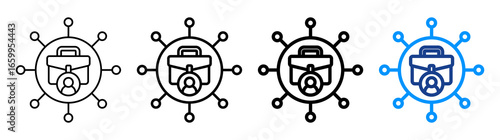 Talent Pool Icon Different Style Outline Collection Set