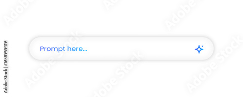 A prompt bar featuring a glass morph effect. Isolated a transparent background, designed for AI applications.