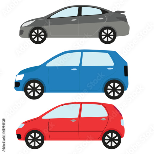 collections Colorful car vector from the side