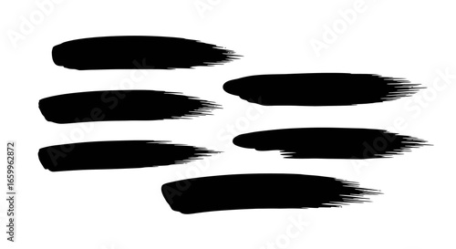 Dynamic black brush strokes offer artistic flair and modern design elements for creative projects
