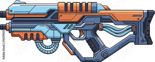 Sci-Fi Armory Weapon Concept – Futuristic Gun Vector Illustration