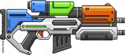 Sci-Fi Armory Weapon Concept – Futuristic Gun Vector Illustration