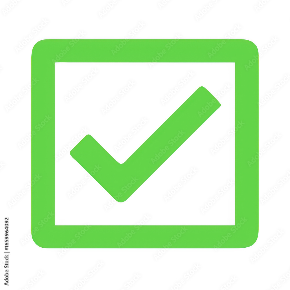 Green check mark inside square isolated on transparent background Green check mark inside square isolated on transparent background