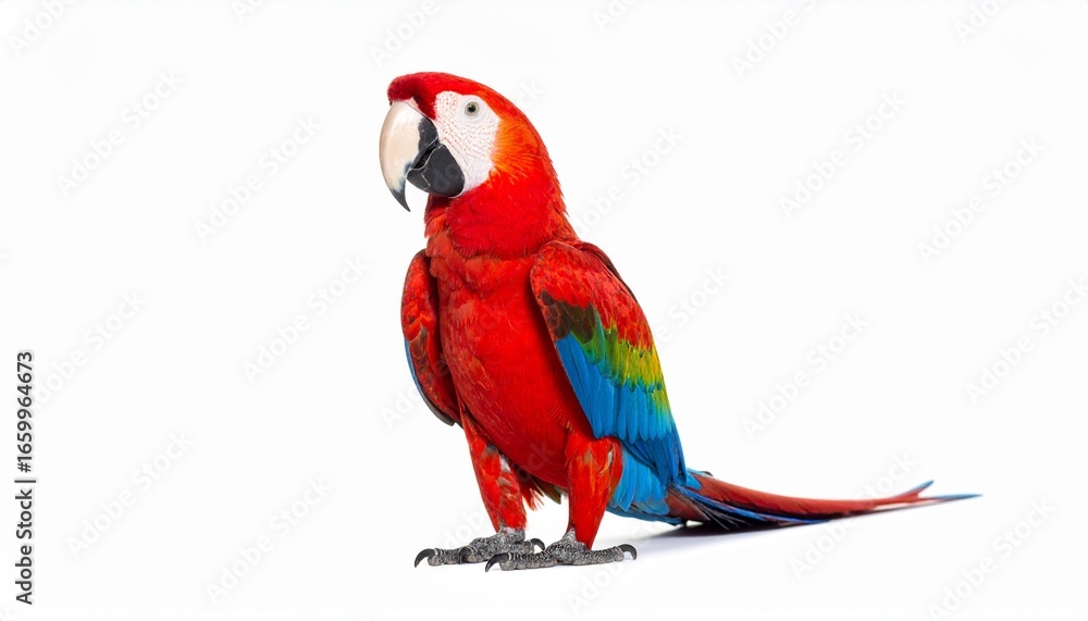 Fototapeta premium parrot on the white 