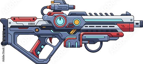 Sci-Fi Armory Weapon Concept – Futuristic Gun Vector Illustration