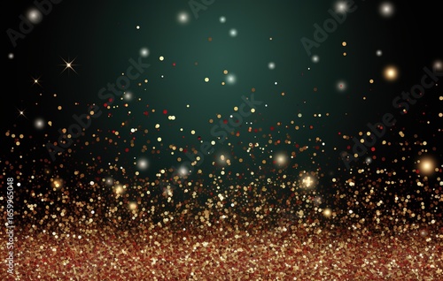 Defocused dark bokeh circles on black background with depth effect. Abstract backdrop