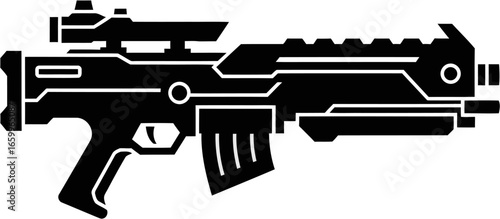 Sci-Fi Armory Weapon Concept – Futuristic Gun Vector Illustration