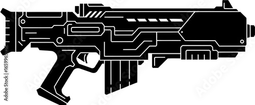 Sci-Fi Armory Weapon Concept – Futuristic Gun Vector Illustration