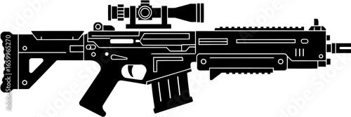 Sci-Fi Armory Weapon Concept – Futuristic Gun Vector Illustration