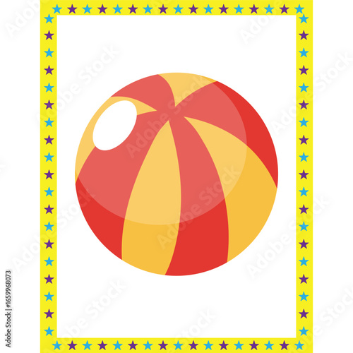 Classroom decoration vector art for kids yellow red ball
