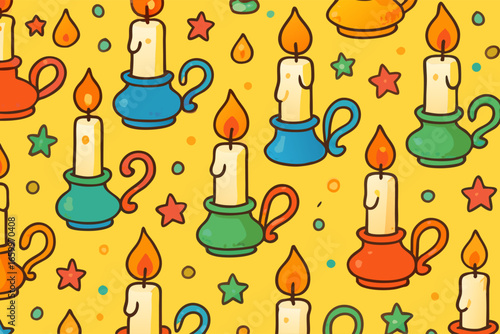 Candle Pattern Whimsical and Warm Illustration Background