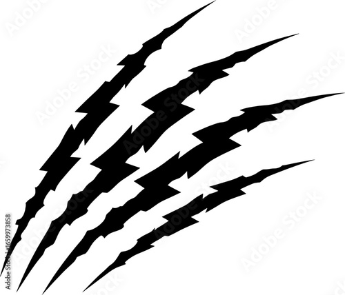 Dynamic claw marks with lightning accents convey raw power and fierce energy for aggressive branding and impactful designs.