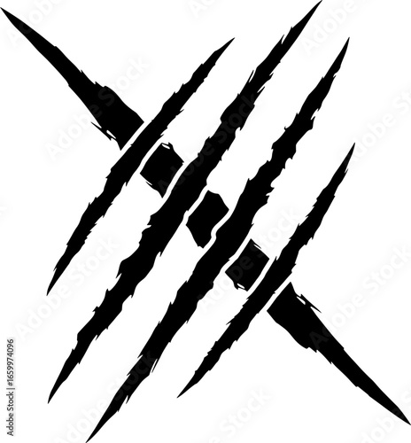 Dynamic claw marks creating a powerful, edgy visual design, perfect for branding and impact.