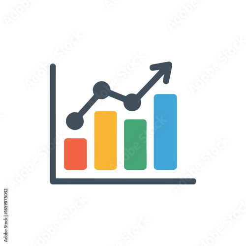 A colorful graph with a line up and a graph