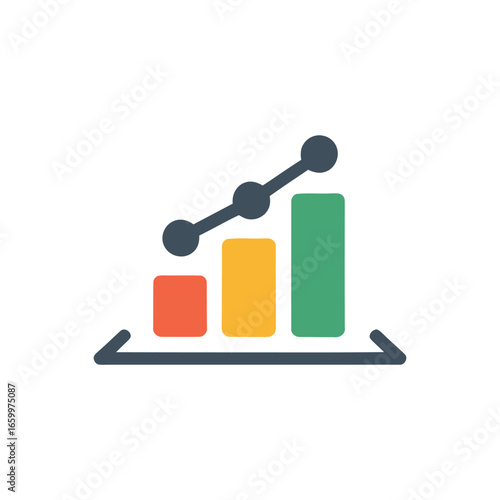 A colorful graph with a line up and a graph