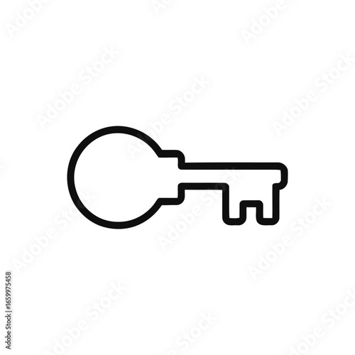 A black key with a hole in the middle