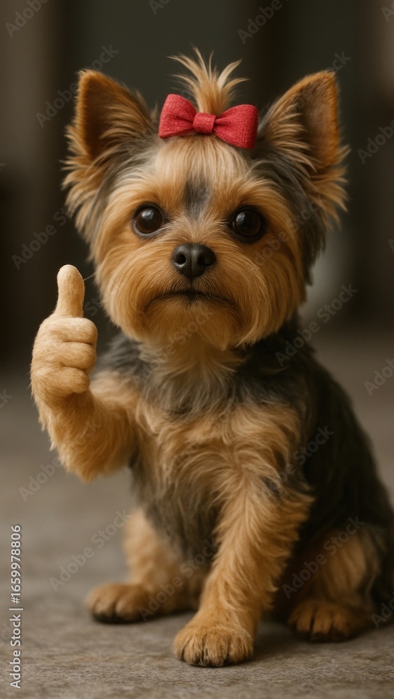 Adorable dog with thumbs up. Adorable dog with thumbs up.