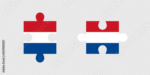 Puzzle Pieces with Netherlands Flag.