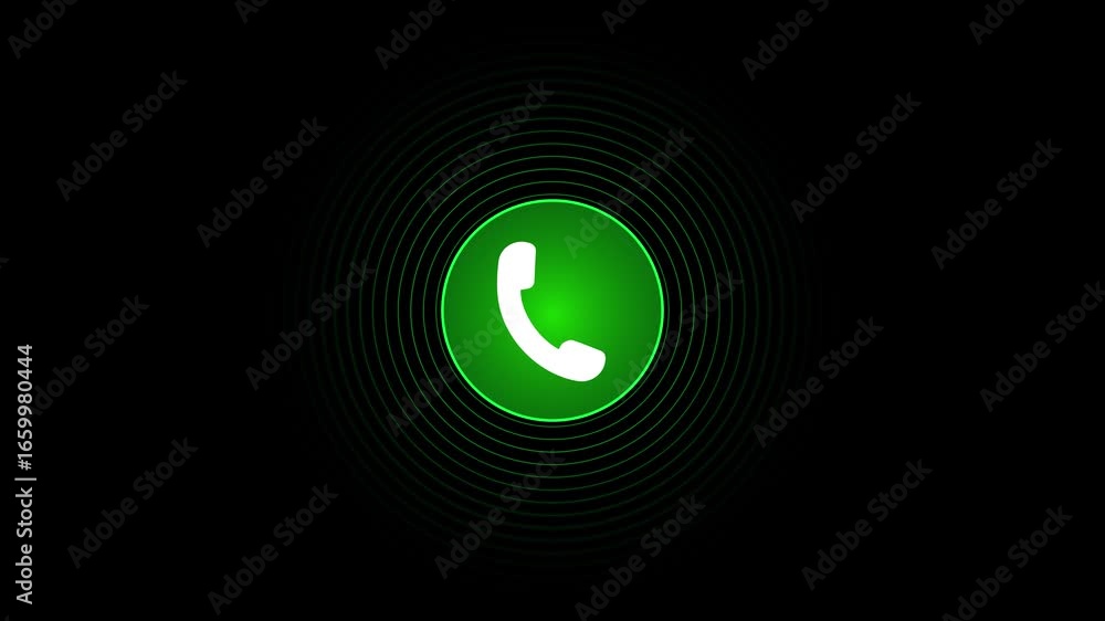 Calling ring icon background black Screen Animation phone call icon, phone call icon background vibrating phone flashing green button, call phone animated, call Smartphone, mobile logo sign, handset