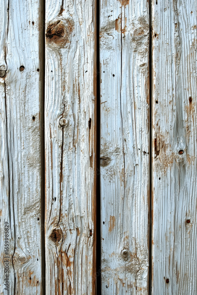 Fototapeta premium White wood wall rustic texture vertical plank weathered surface natural grain aged timber farmhouse style outdoor fence distressed vintage look evoke calmness