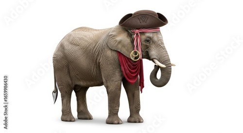 elephant dressed as a pirate, Halloween costume, Holiday