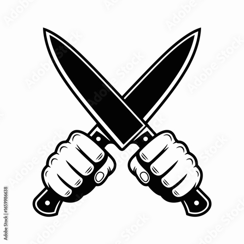 Crossed Knives Graphic Design Illustration