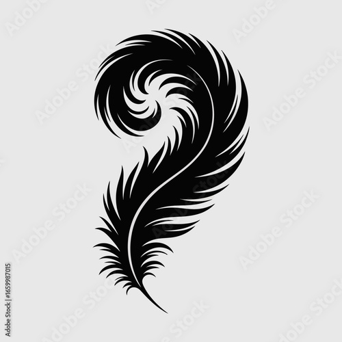 Elegant Black Feather Design Illustration