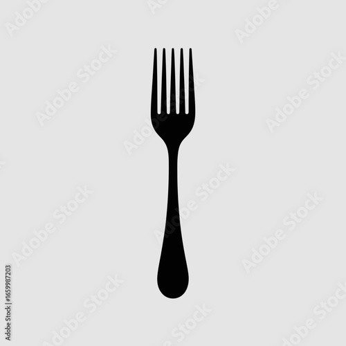 Fork Icon on Minimal Background