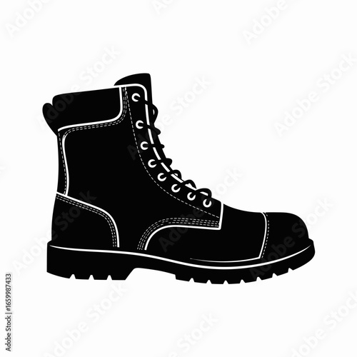 Heavy-duty Work Boot Silhouette Design