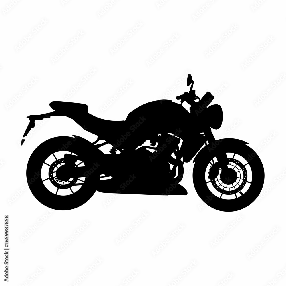 Obraz premium Motorcycle Silhouette on White Background