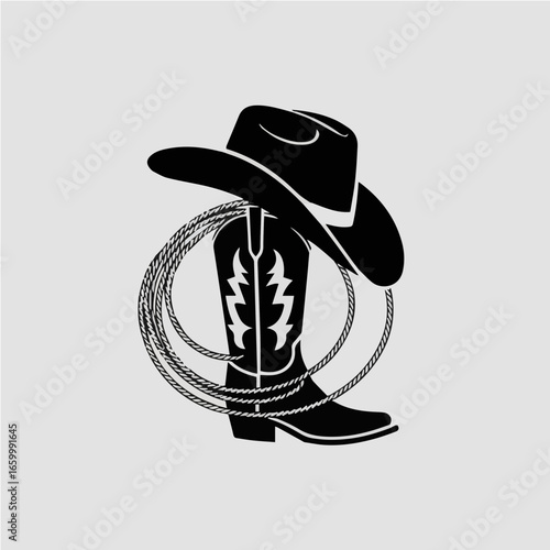 Vector Cowboy Hat, Boots, and Lasso