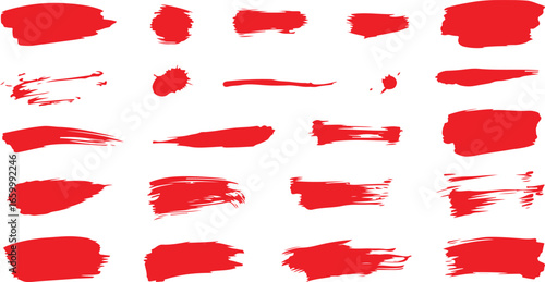 Wallpaper Mural Collection of red brush strokes and splatters Torontodigital.ca