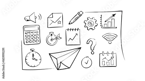 Business Doodle Icons sketch finance