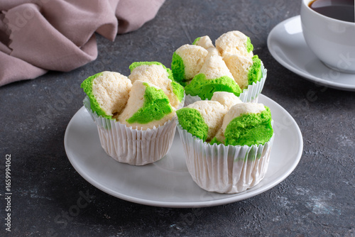 Indonesian traditional snack steamed cupcake bolu kukus