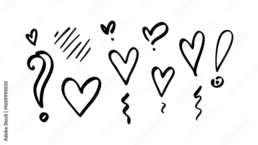 Obraz premium Collection of Heart Shapes hearts love