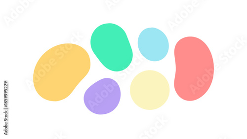 Colorful abstract organic shapes rounded pastel